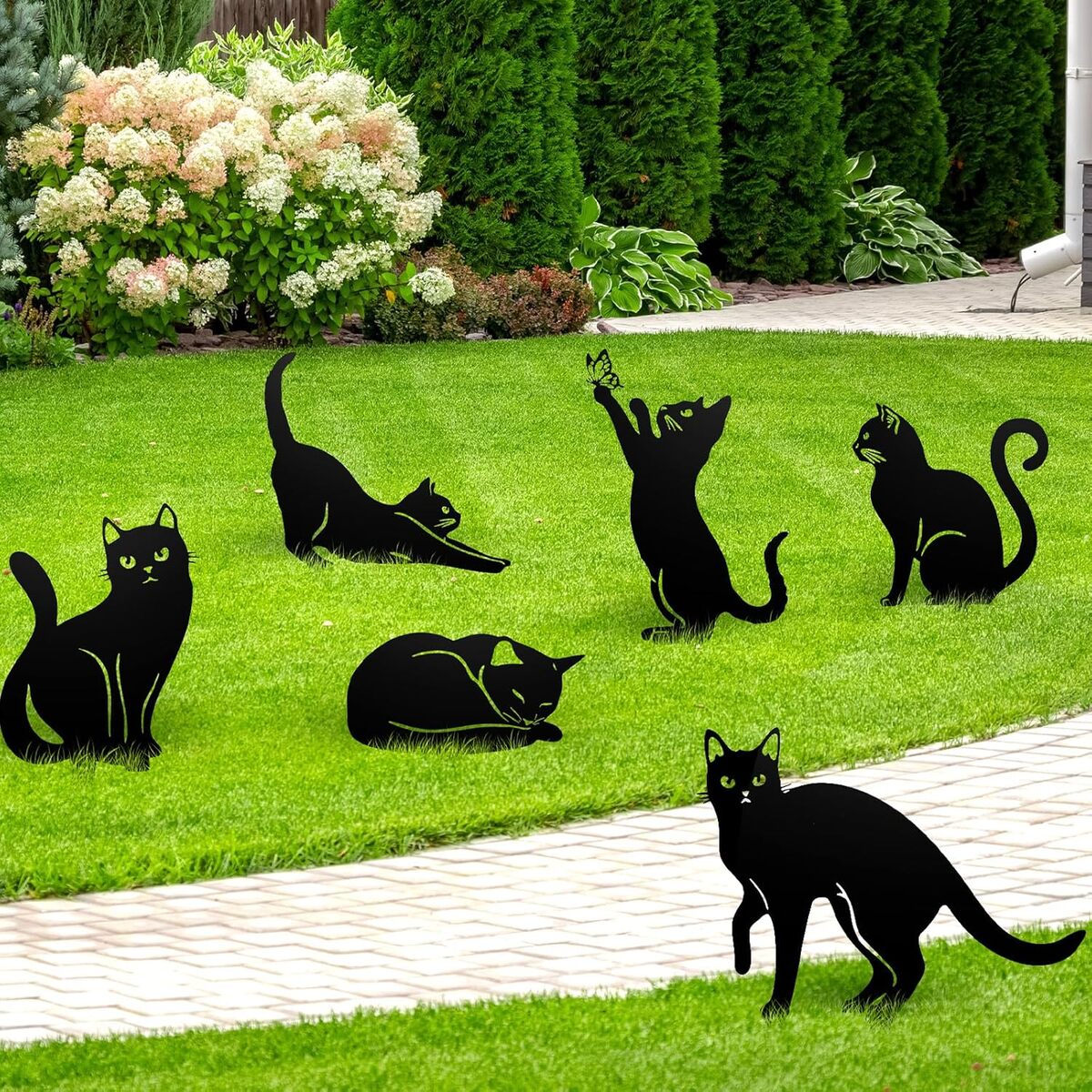 Avis piquets de jardin Tandefio en forme de chat