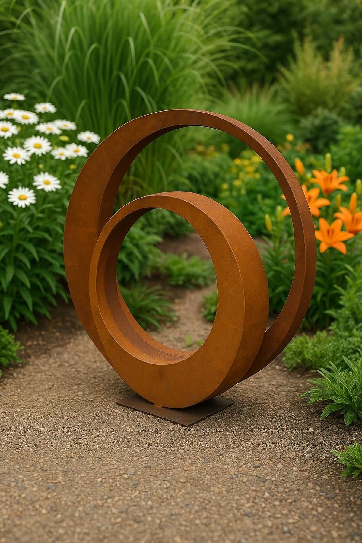 Avis sur la sculpture de jardin en métal Patine