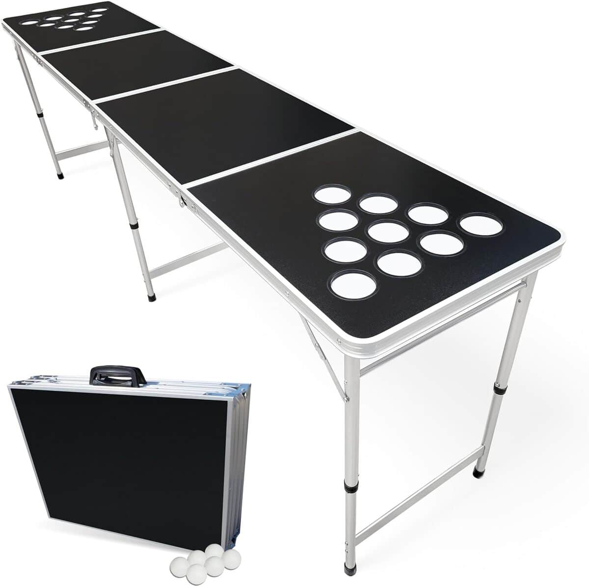 Test de la table de pong pliante 2, 4 m avec balles