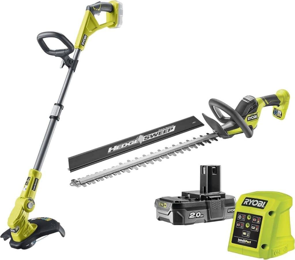Test du duo Ryobi One+ : coupe-bordures et taille-haies performants