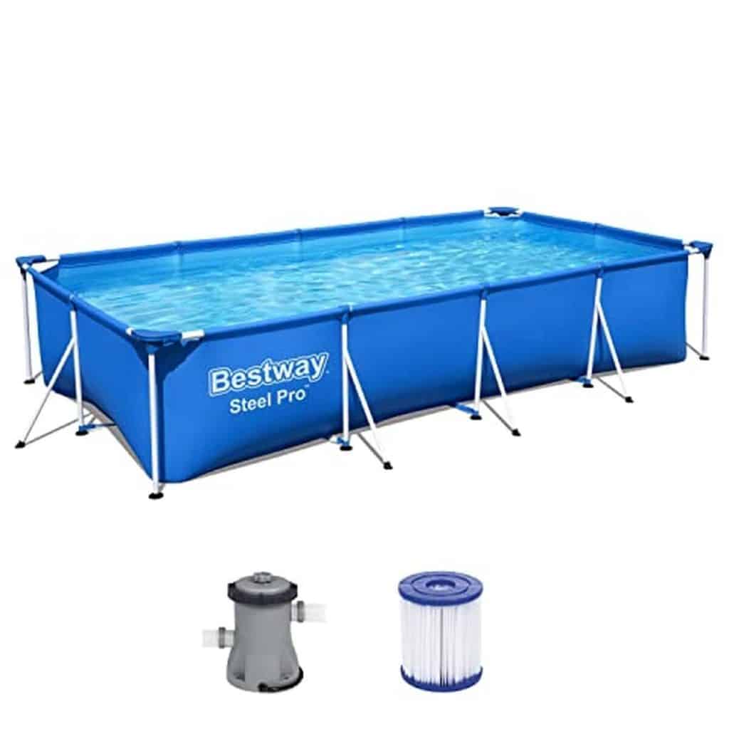 Test Bestway Steel Pro : piscine rectangulaire enfant avec pompe filtration
