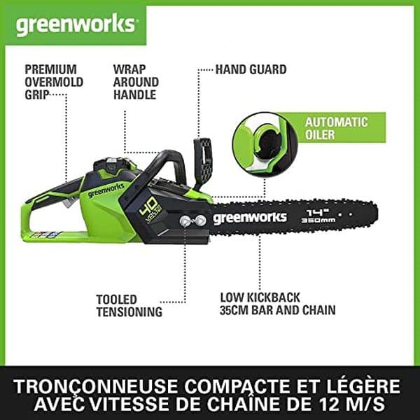 Découvrez le test complet de la tronçonneuse sans fil Greenworks GD40CS15K2X 40V : performances, autonomie et rapport qualité/prix analysés pour vous guider dans votre achat