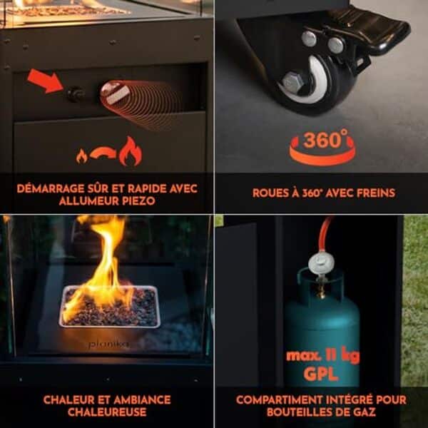 Découvrez le chauffage de terrasse Planika Faro : un design minimaliste alliant esthétique et performance pour un outdoor chaleureux et élégant.