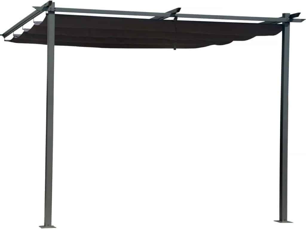 Test de la pergola adossée 3 x 3 m gris anthracite
