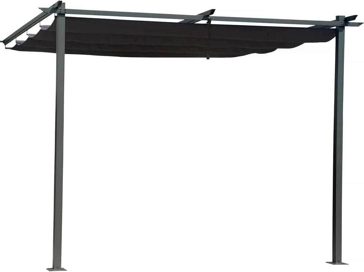 Test de la pergola adossée 3 x 3 m gris anthracite