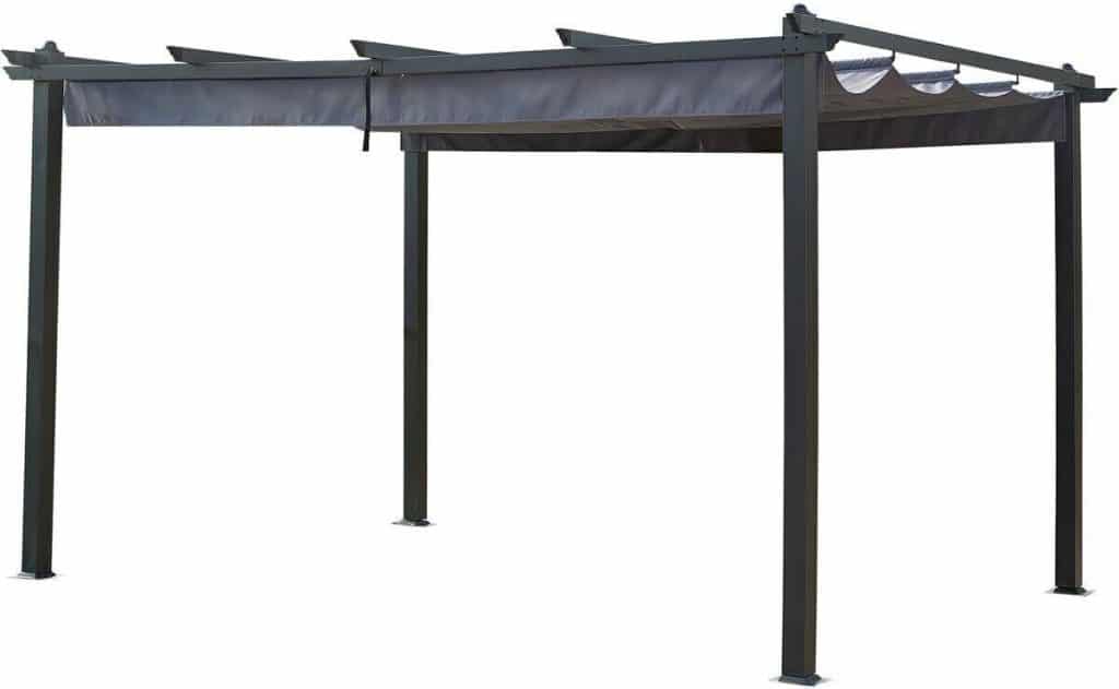 Test de la pergola en aluminium toit rétractable gris anthracite, 3x4 m