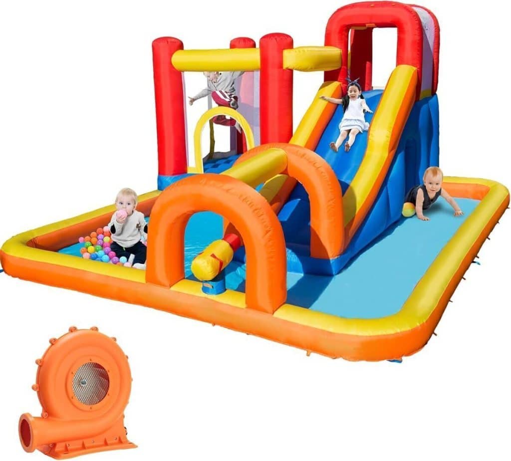 Test du château gonflable Baralir : toboggan sec/aquatique pour enfants