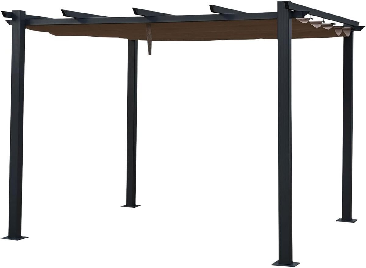 Test pergola autoportante Cassis : structure aluminium et toile rétractable