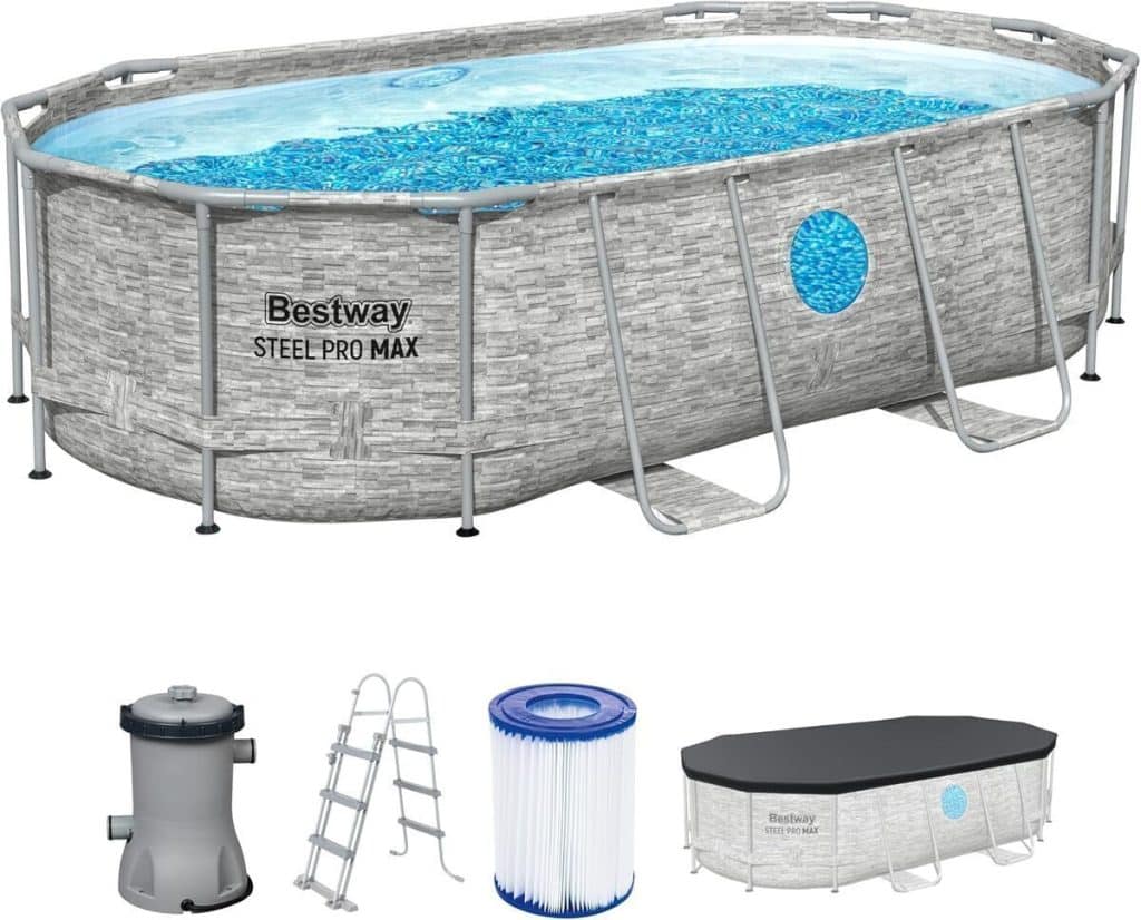 Test Bestway Steel Pro Max Splashview : piscine hors sol 427 cm grise