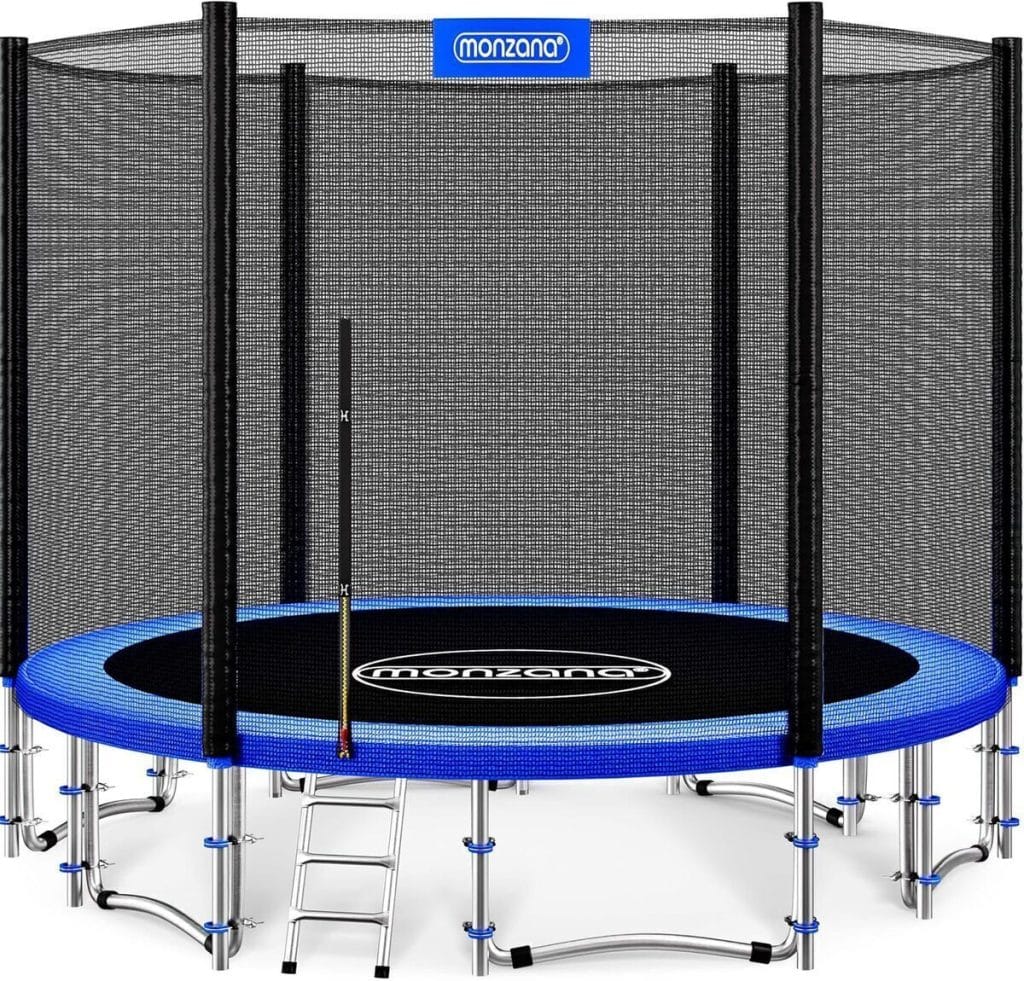 Test du trampoline Monzana 427 cm : sécurité et performance