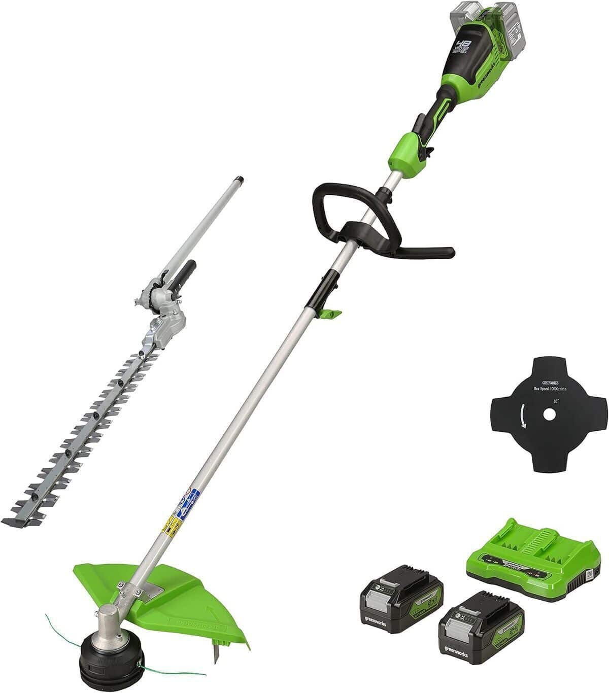 Test du coupe-bordures Greenworks 48V avec taille-haie intégré