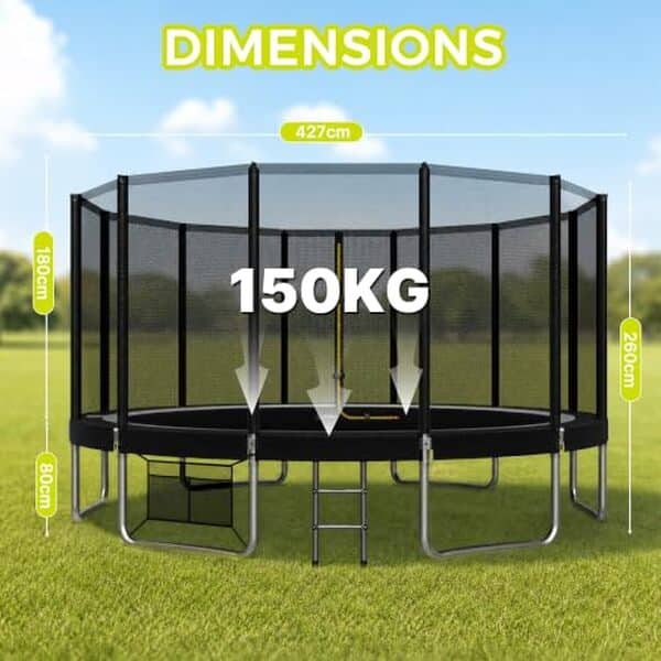 Découvrez notre test complet du trampoline JUMMICO 427 cm, le modèle idéal pour divertir les enfants en toute sécurité. Caractéristiques, avantages et avis détaillés.