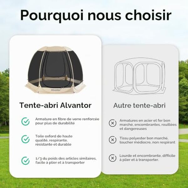 Découvrez notre test complet de la tonnelle Alvantor Pop Up 10'x10' beige : caractéristiques, avantages et performance pour protéger votre espace extérieur.