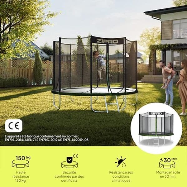Découvrez notre test complet du trampoline ZIPRO JumpPro : robustesse, facilité de montage et performances. Avis détaillé et conseils pour bien choisir votre trampoline de jardin. 