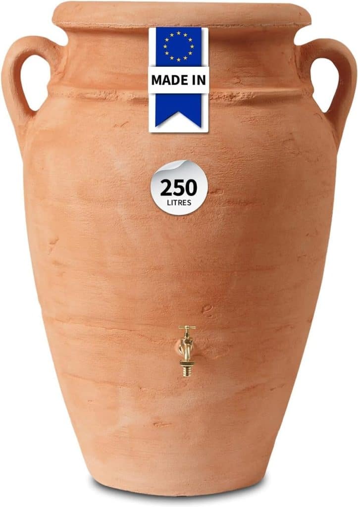 Test : récupérateur d'eau Garantia Amphore 2en1 250L terracotta