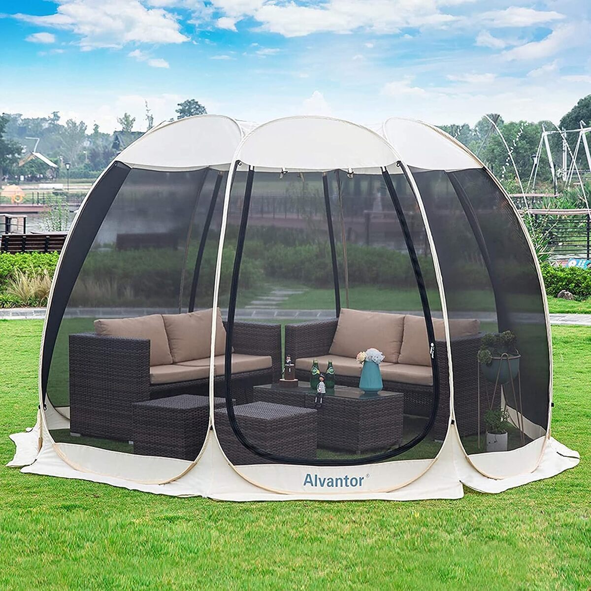 Test : tonnelle Alvantor Pop Up 10'x10' beige